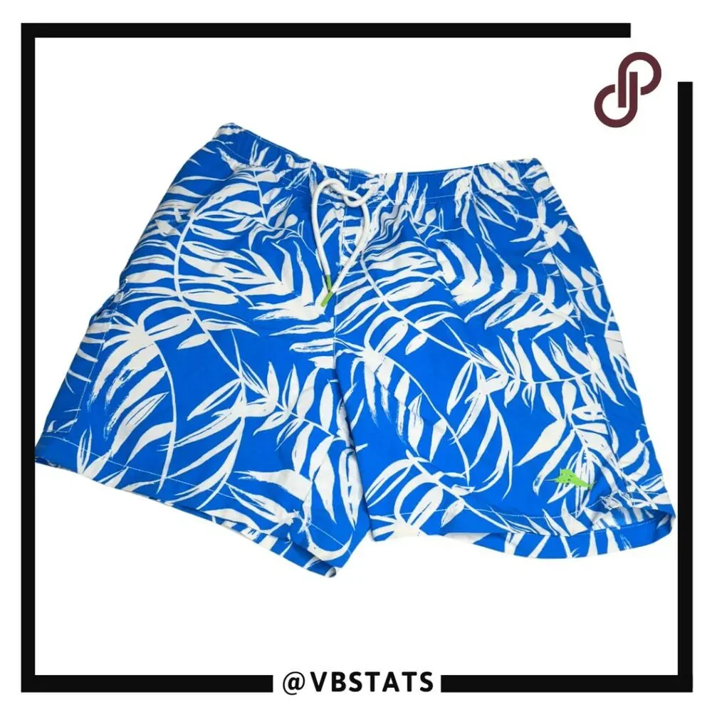 Tommy Bahama Men's Naples Happy Go Cargo Tropical Swim Shorts‎ Blue Size Medium